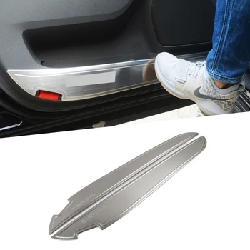 

2pc Car Styling For Toyota Sienna 2018 2019 Car Door Anti-Kick Plate Sequins Stainless Steel Anti Kick Plate Cover Decoration