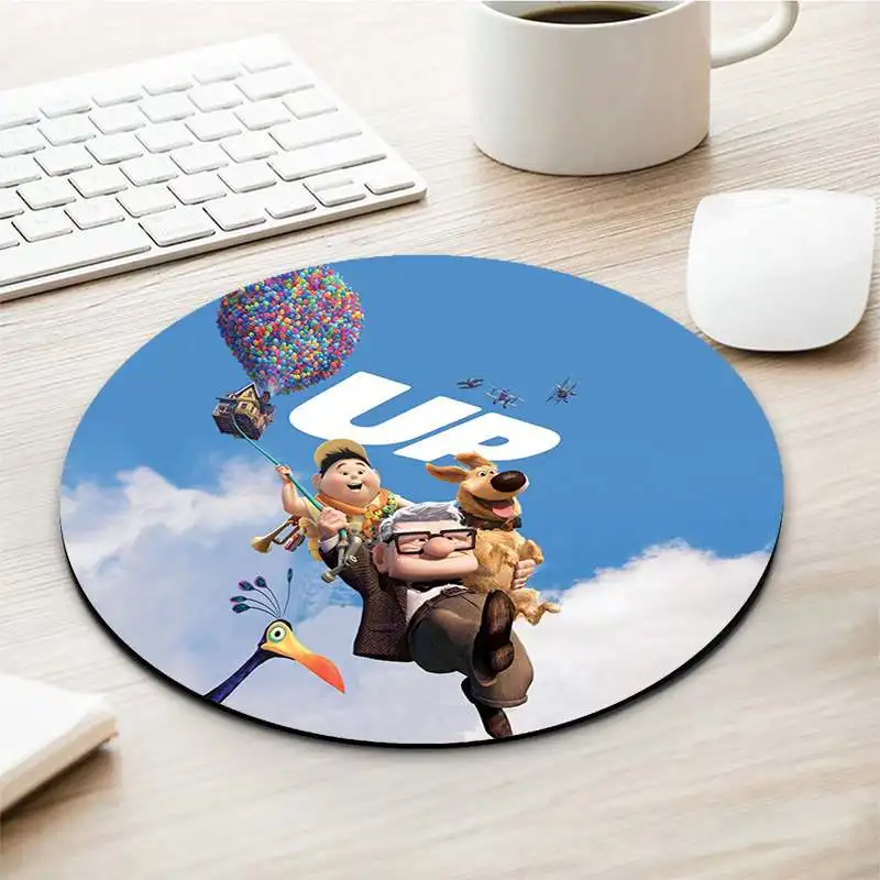 Vintage Cool Disney Cartoon Movie Up round  Mouse pad PC Computer mat gaming Mousepad Rug For PC Laptop Notebook