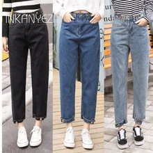 Женские джинсы с высокой талией, уличная одежда, джинсы с повязкой, большие размеры, женские узкие брюки, обтягивающие джинсы для женщин-85