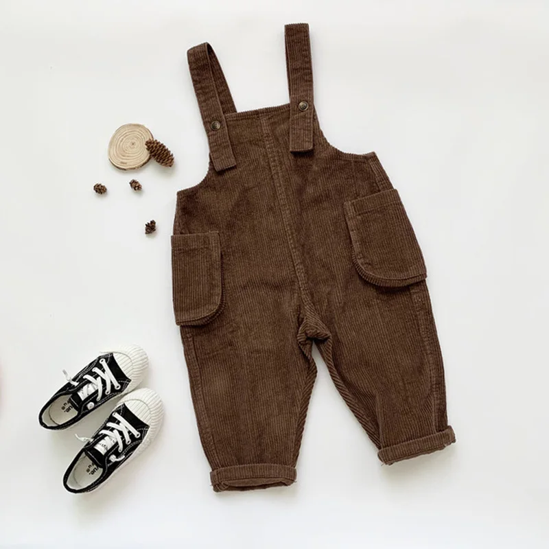 

2021 Fall Infant Baby Rompers Overall Baby Boy Gril Costume Corduroy Baby Jumpsuit QZ282