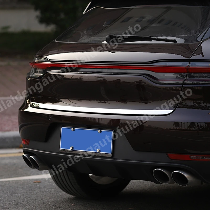 1 шт. для Porsche Macan- нержавеющая сталь автомобиля задний багажник молдинг хвост ворота крышка отделка автомобильные аксессуары