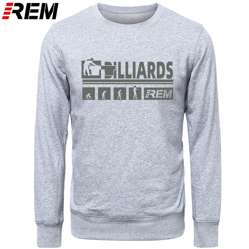 Худи REM, бренд evolution billiards, хлопковые мужские повседневные топы с длинным рукавом для мальчиков, Модные Толстовки, Толстовки - Цвет: GRAY GRAY