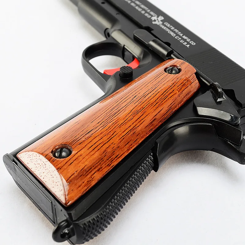

M1911 Handle Protection Wood Piece Solid Wood Hand-Made for Making Water Gun Modification Accessories Toy Gun Appearance Cross-B