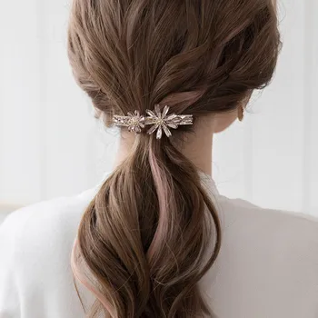 

CHIMERA Rhinestone Flower Hair Clips for Women French Barrettes Metal Hairpins Clamps for Women Luxury Bling Hair Accessories