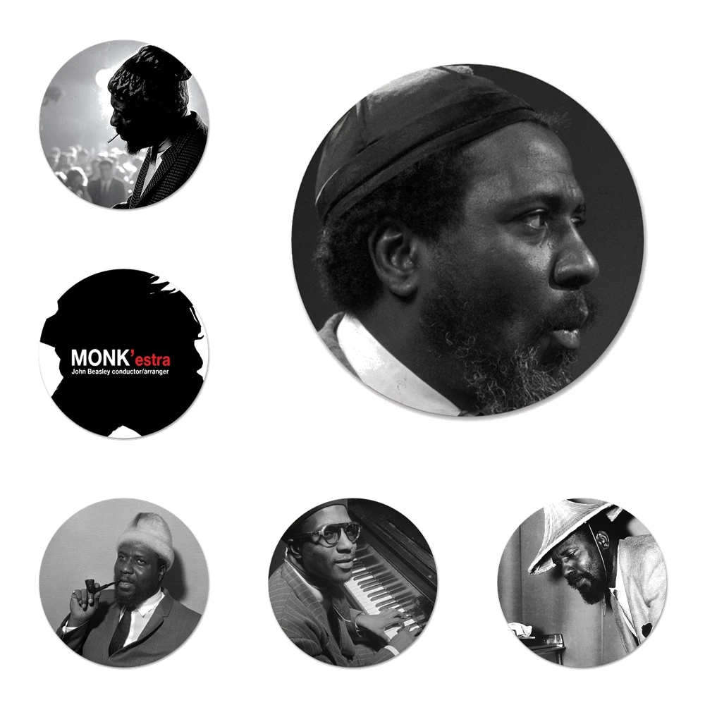 

Металлические значки Thelonius Monk American Значки для одежды и рюкзака 58 мм