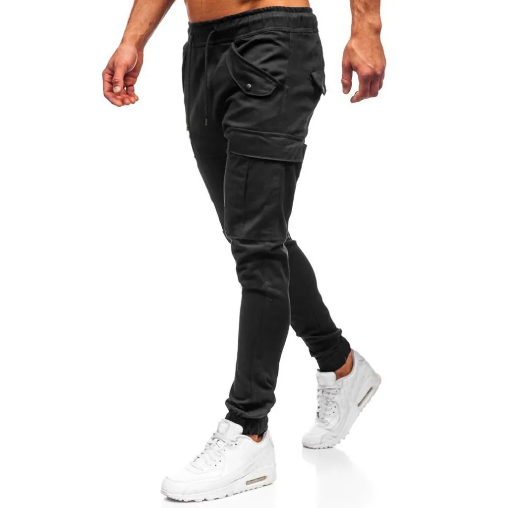 Vogue Pantalon Homme мужские повседневные спортивные брюки облегающие однотонные брюки Беговые джоггеры спортивные штаны