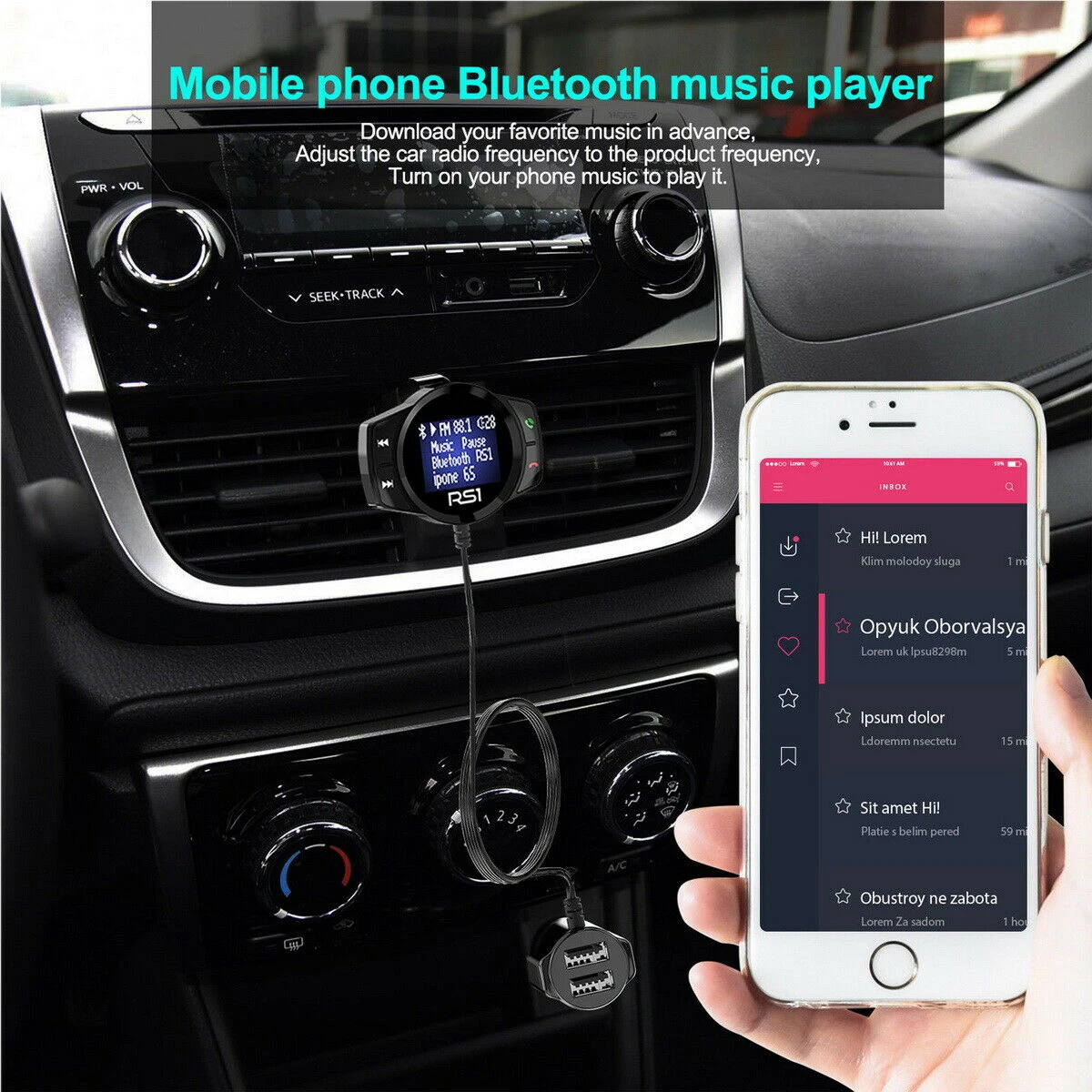 1,4 дюймов беспроводной автомобильный fm-передатчик Комплект lcd MP3-плеер Автомобильное двойное USB зарядное устройство Поддержка звонков громкой связи и 6 режимов эквалайзера