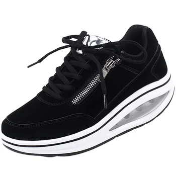

Women Flat Platform Shoes Leather Fashion Increasing Shoes For Woman Ladies Casual Shoes Wedge Sneakers Outdoor Fitness Shoes