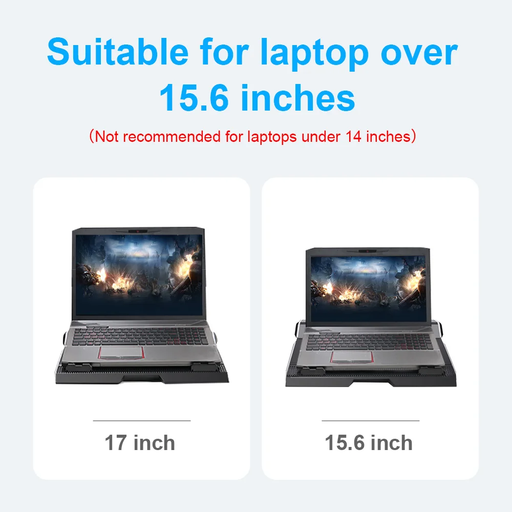 LLANO V6 Portable Laptop Cooler with USB 2.0 Ports 16 Led Air Cooler Cooling Fan Base Notebook Cooler for 15 15.6 17 Inch Laptop