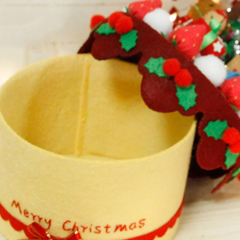 Christmas Cake Acupuncture Kit Felt Christmas Ornaments Non-Woven Handmade Crafts Santa Claus Paper Tissue Box Material Kit