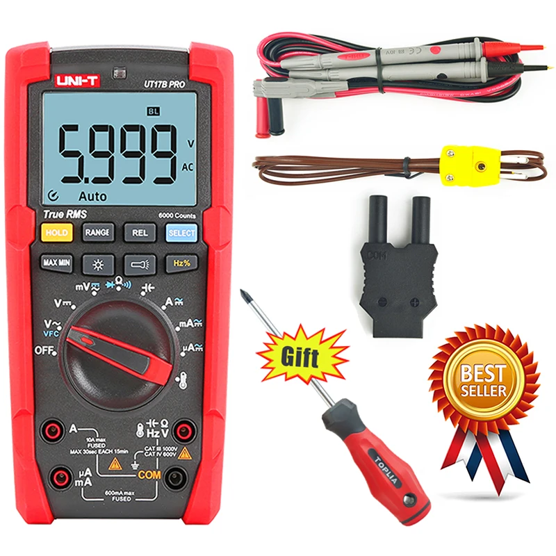 UNI T UT15B PRO / UT17B True RMS цифровой мультиметр замена для Fluke 15B +/17B + VFC подсветки CAT Ⅲ 100