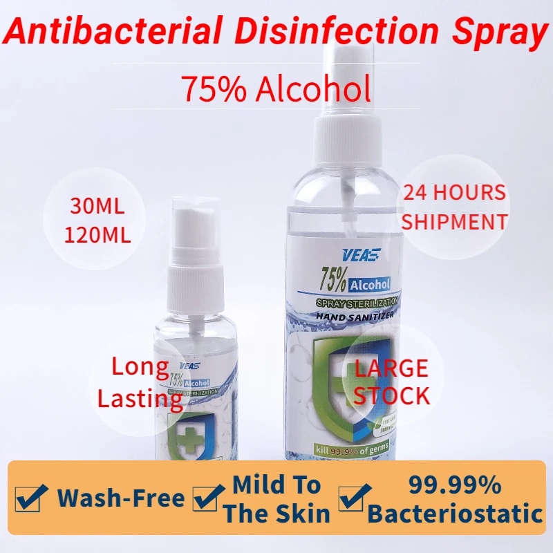 

75% Disinfection Alcohol Hand Sanitizer Spray Portable Disposable Efficient Disinfection Waterless Hand Sanitizer Free Shipping