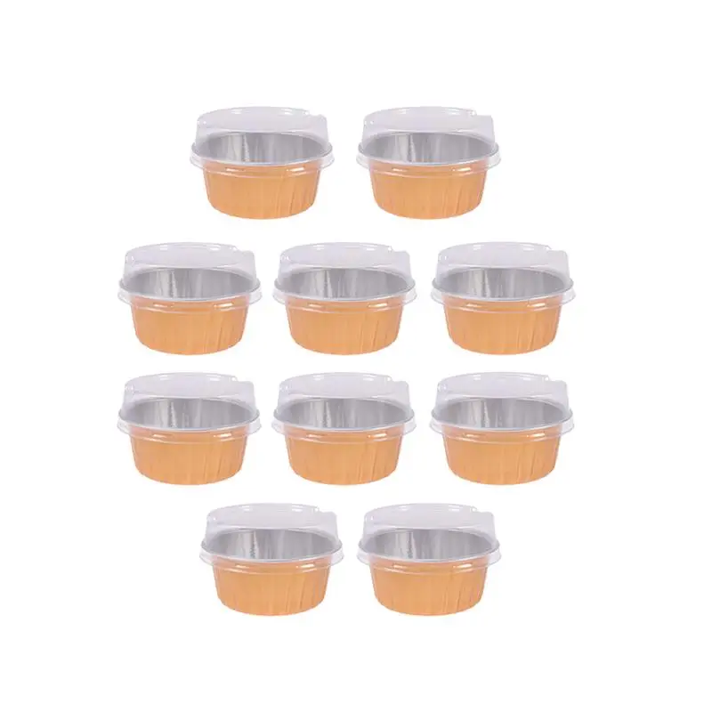 

10Pcs 125ml Aluminum Foil Baking Cup Heat Resistant Cake Cups Pastry Muffin Molds Cupcake Liners Ramekins for Dessert Kitchen