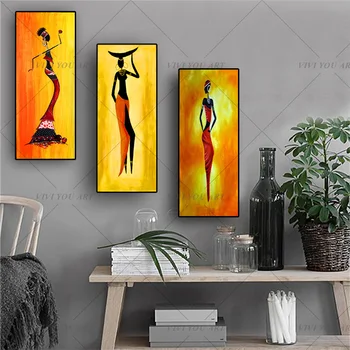 

3 Panels Indian Woman 100% Handpainted Modern Abstract Figure Oil Painting On Canvas Home Decoration Wall Art For Living Room