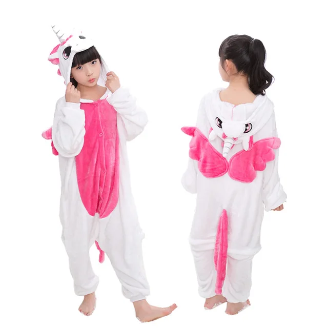 Пижамы для девочек с изображением радуги, единорога, кигуруми, панды, единорога, пижамы для детей, одеяло для сна, пижамы для мальчиков с рисунками животных из мультфильмов - Цвет: L045