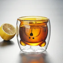 Креативные Носки с рисунком медведя из мультика в виде Стекло чашечек Цвет двойная изоляция медведь Milk чашка, кофейная чашка с двойными высокое Температура сопротивления