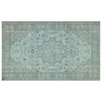 

Handmade Turquoise Vintage Overdyed Turkish Area Rug 165x280 Cm-5'5''X9'2''