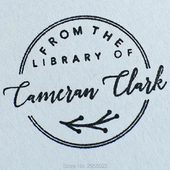

Custom From the library of Stamp, wood rubber stamp, personalized Teacher stamp, This Book Belongs to stamp