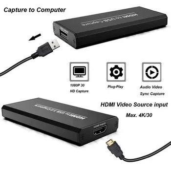 

4K HDMI Video Capture Card Device 1080P HD Live Streaming USB 2.0 HDMI Capture Card For PC PS4 XBOX One Game Recoder