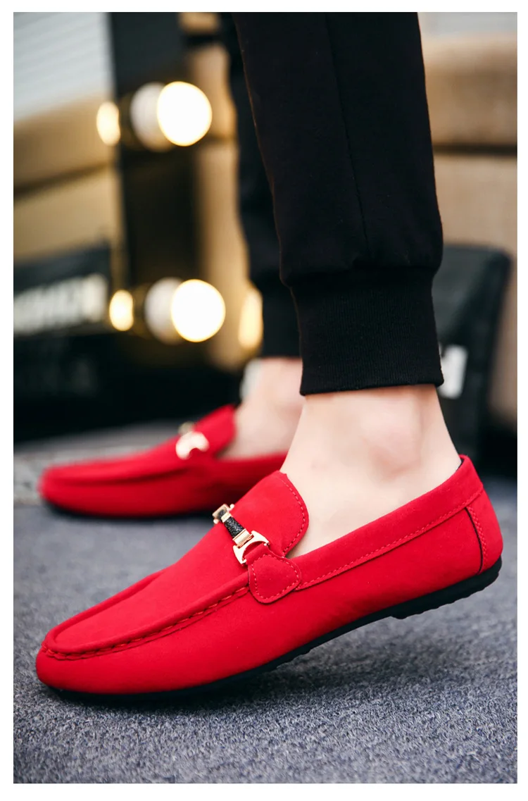 Mazefeng/замшевые лоферы; Мужская дышащая повседневная обувь; мужские роскошные брендовые лоферы на плоской подошве; обувь для вождения без застежки; большие размеры 38-46