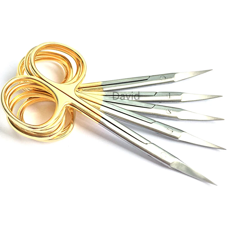 Description Picture 2 of itemBeauty equipment boutique gold handle stainless steel 9.5 small scissors double eyelid express scissors professional stitches
