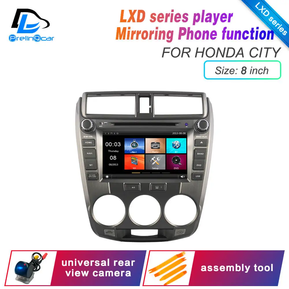 Ips сенсорный экран DSP звук Android 9,0 2 DIN 4g Lte радио для HONDA city 2008 года gps dvd-проигрыватель стерео навигация - Цвет: LXD old city