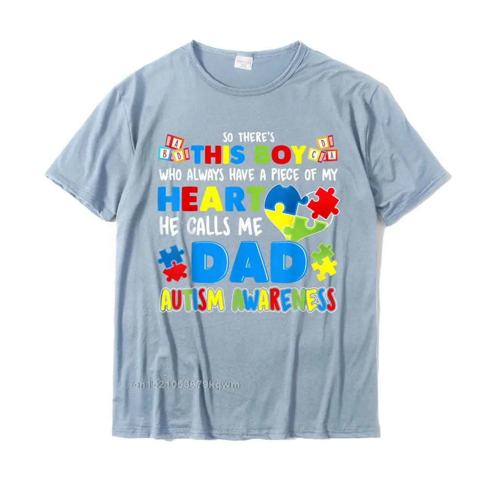 cosie Round Collar T-Shirt April FOOL DAY Tops Shirt Short Sleeve Family 100% Cotton Normal Tops Tees Print Men Dad Autism Awareness T-Shirt Special Fathers Gift__4921 light