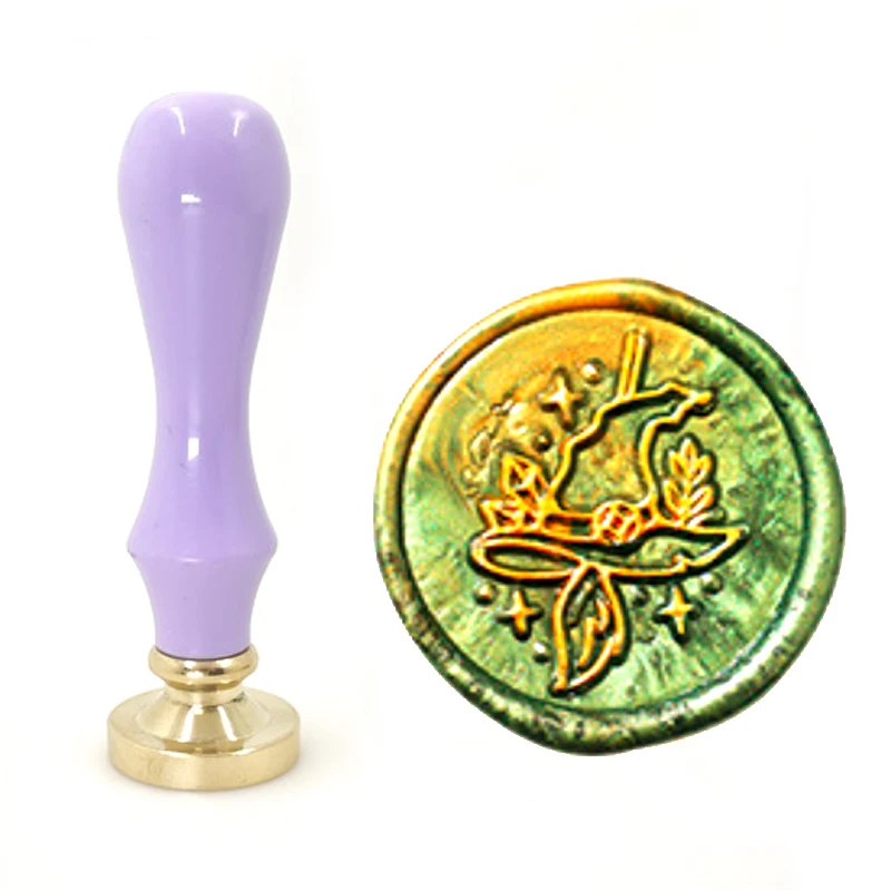 Cap Magic wizard Wax Stamp Exquisite Paint PURPLE handle Ancient Seal Retro Personalized High Quality | Дом и сад
