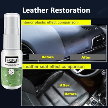 

HGKJ Car Seat Leather Restoreration Plastic Restore Renew Spray Car Interior Restorer Leather Conditioner Car Accessories