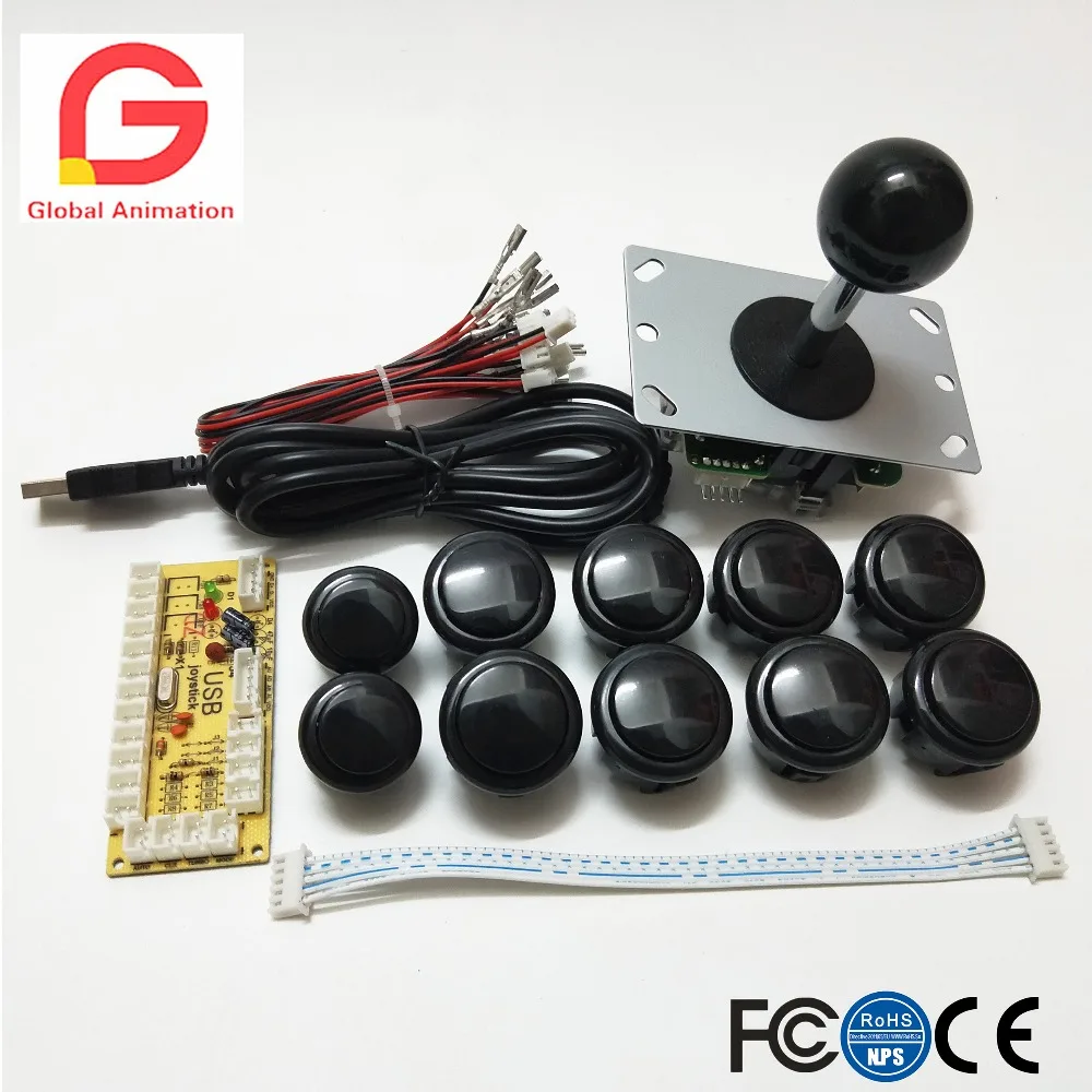 

Arcade Game DIY Parts kit for PC and Raspberry Pi 1/2/3 with Retro Pie 5Pin Joystick 30MM and 24MM Copy Sanwa Buttons Mame Part