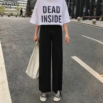 

Pants Women 2020 Spring and Autumn Leisure Loose Korean Style All-match Womens Drawstring Solid Loose Ankle-Length Trousers Chic