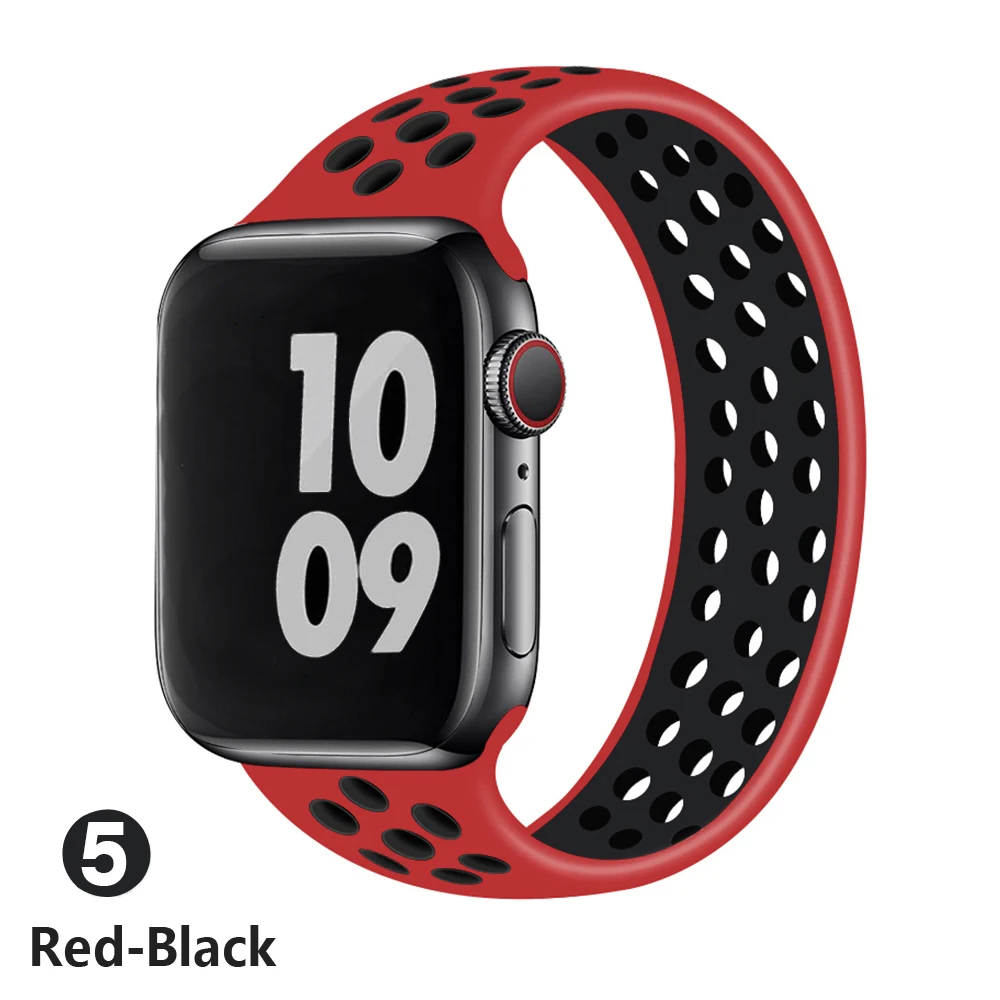 Silicone Solo Loop Strap for Apple Watch Band - Ultra Comfortable Replacement Bracelet