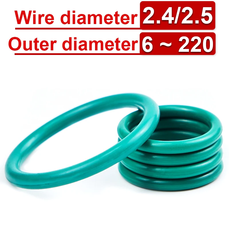 

CS 2.4/2.5mm 5Pcs Fluorine rubber O-ring FKM seal OD 6~220mm Fluoro-oxygen O ring seal gasket ring corrosion resistant seal heat