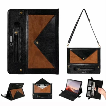 

Strap PU Leather Tablet Case for Microsoft Surface Pro 7 Pro7 Pro6 6 5 4 12.3‘’ Case Shockproof Cover Card Wallet Stand Shell