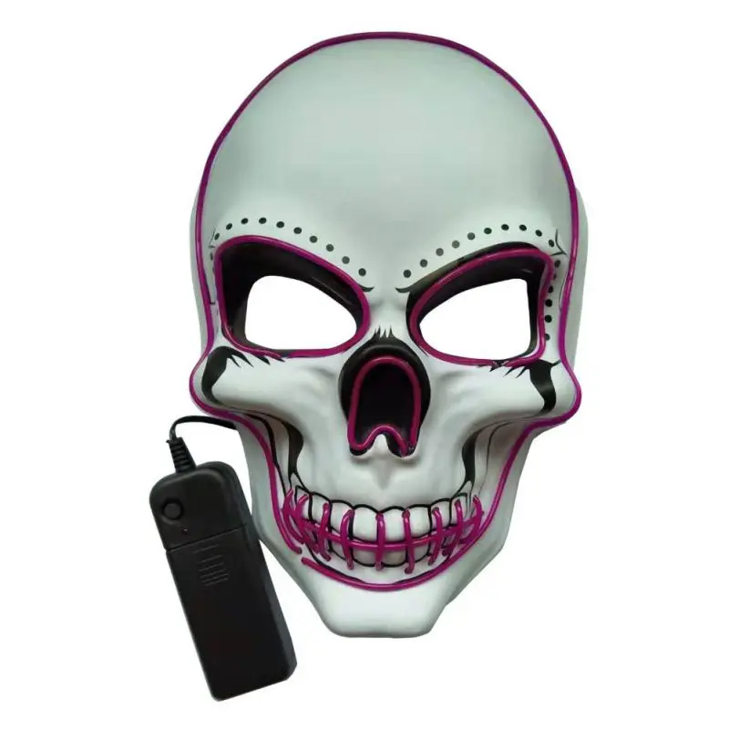 PVC Halloween Mask LED Light Up Glow In Dark DJ Party skull Masks Festival Cosplay Costume Supplies for The Purge Election Year