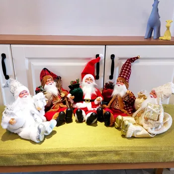 

Christmas Santa Claus Sitting Posture Flannel Home Decor Cute Decorative Gifts not Easily Damaged Durable