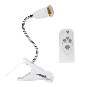 

Adjustable E27 LED Light Base Wireless Remote Control Table Desk Clip Lamp Holder Display Stand Lamp Holder Lamp Base New