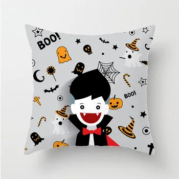 

Halloween 3D printed One Piece Pumpkin pattern Polyester Decorative Pillowcases Throw Pillow Cover Square Zipper Pillow cases