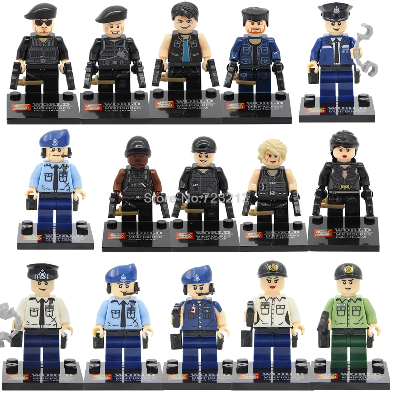 

Single Sale SY Military Modern SWAT Figure Police Bricks building blocks set Model Toys for Children