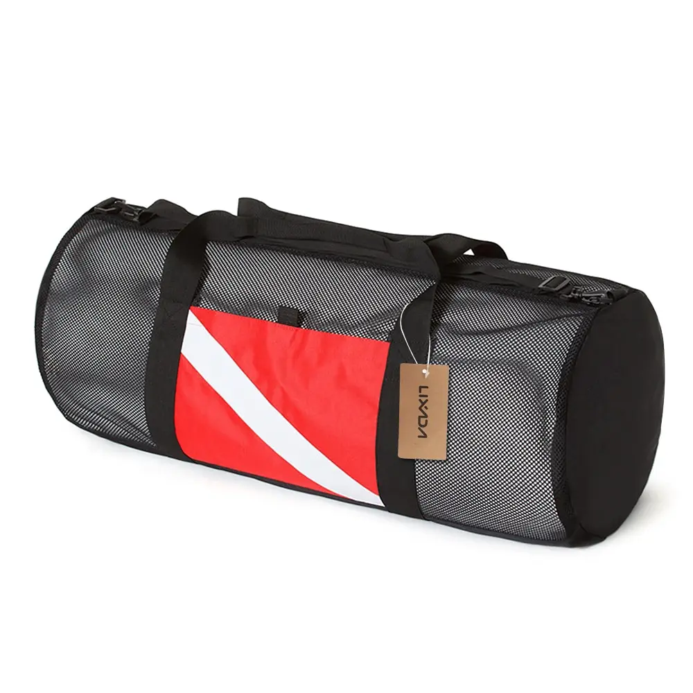 Сумка Lixada Mesh Duffel gear Snorkel Equipement, сумка для переноски масок, плавников для подводного плавания, серфинга, снаряжение для спортзала, Сетчатая Сумка для хранения - Цвет: Светло-зеленый
