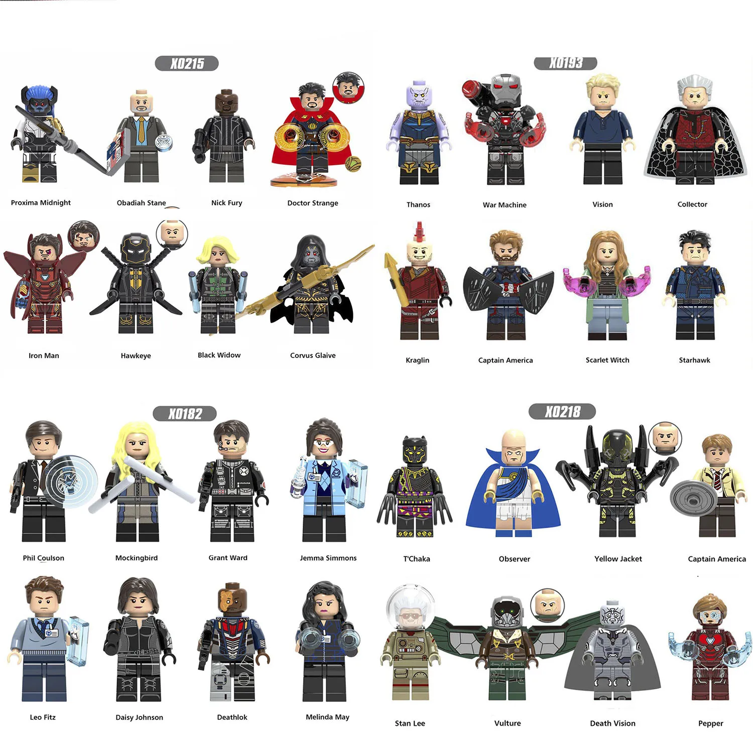8Pcs/Set The Avengers Marvel Superhero Doctor Strange Iron Man Captain America Hawkeye Blocks Toys Kids Toy |