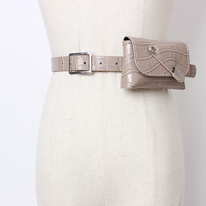CHICEVER PU Leather Patchwork Metal Women's Belts Tunic With Bag Adornment Adjustable Korean Belt Female Autumn Fashion New