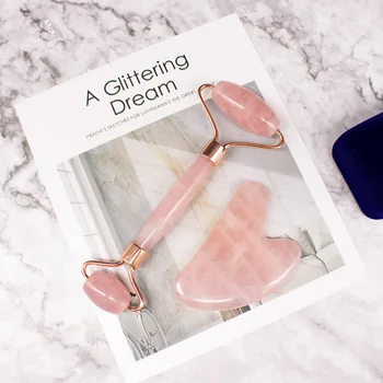 

Slimming Face Massager Rose Quartz Roller Natural Jade Facial Massage Roller Stone Skin Massage Face Massager Lifting Tool