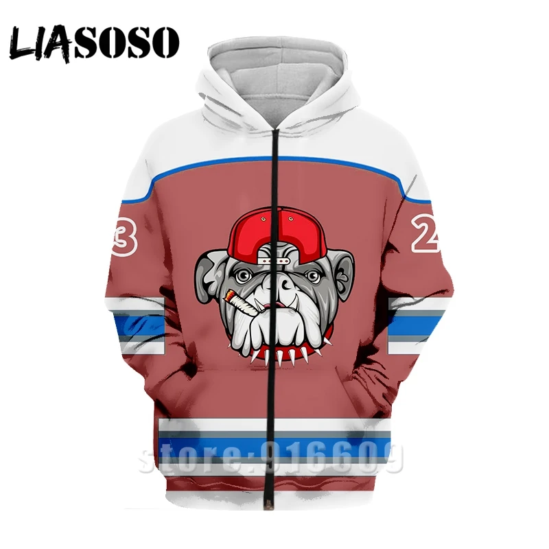 New Design Women Men 3D Print Animal Bulldog Hoodies Cosplay Jacket Sweatshirt Anime Harajuku Hoodie Hip Hop Dog Zipper Hoody (2)