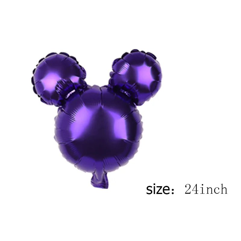 purple 1 шт 24 дюйма Микки и Минни Маус, комплект из фольгированные шары День рождения украшения disney baby shower вечерние поставки с героем мультика Минни mylar игрушка - Цвет: purple