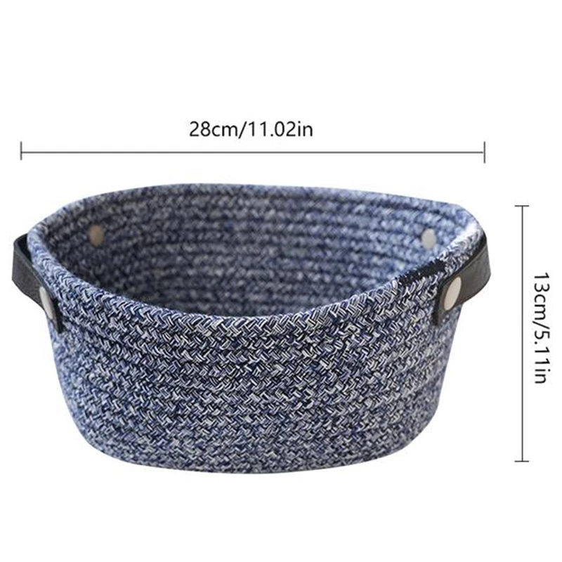 Cotton Woven Storage Basket Storage Basket With Handle Design Cotton Rope Basket To Store Sundries Toy For Home