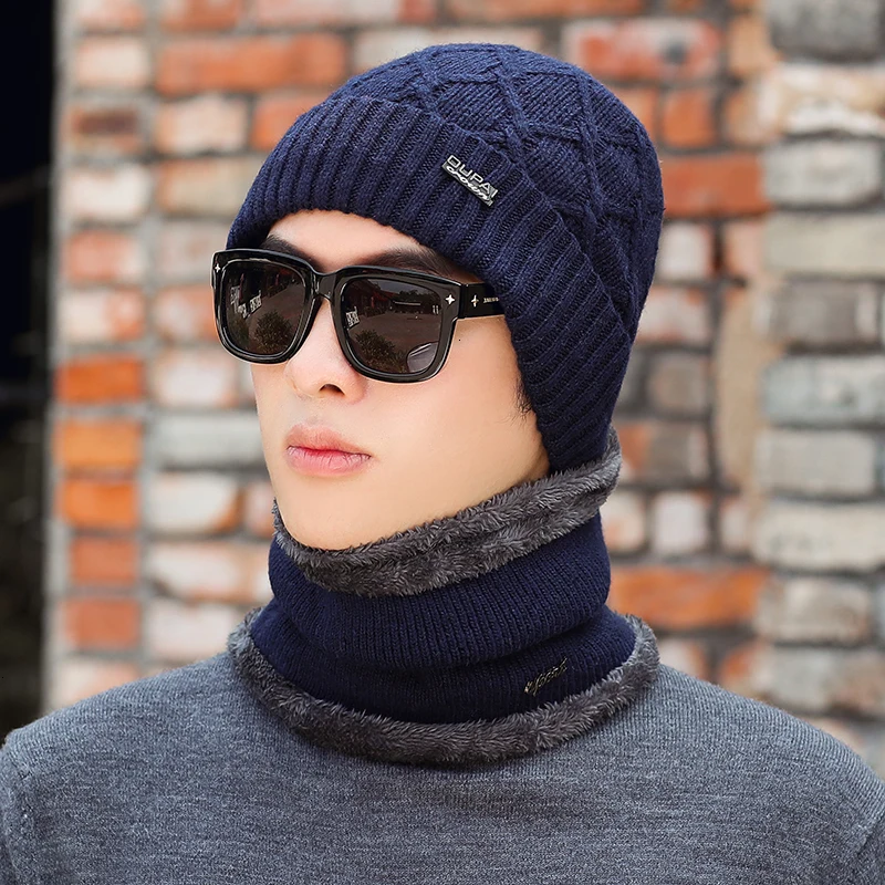 Зимняя шапка Skullies Beanies шапки зимние шапки для мужчин женский шерстяной шарф головные уборы, Балаклава маска Knitted шапка вязаная