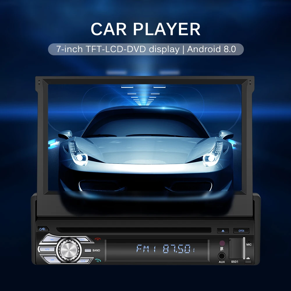AOZBZ 7 дюймов 1 Din Автомобильный плеер Android 8,0 Автомобильный Радио с DVD gps навигация Стерео Bluetooth USB TF FM BT AUX обратная камера MP5