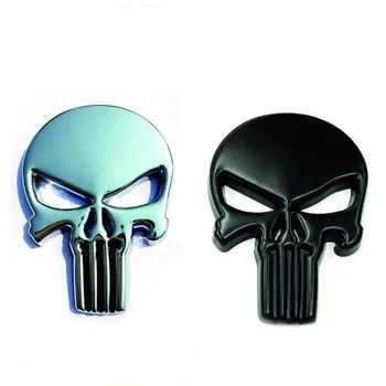

6x4cm 3D Metal Skull Car-Styling Stickers Cool Motorcycle Truck Badge Emblem Tail Decal Motorbike Accessories
