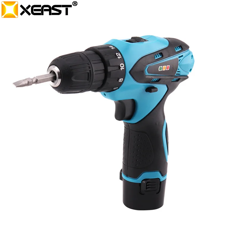 XEAST 12 V электрическая отвертка аккумуляторная дрель электрическая мини Беспроводной Мощность драйвер постоянного тока литий-ионный Батарея 2-Скорость